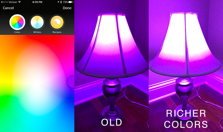 Philips Hue mit kräftigeren Farben – ein Vergleich